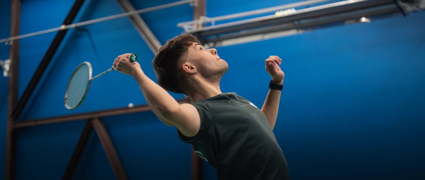 Honza při badmintonu